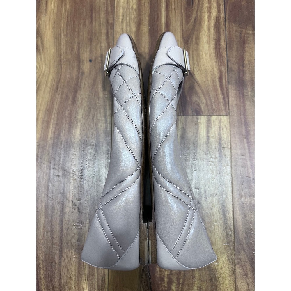 Burberry Taupe Quilted Leather Buckle Ballet Flats Gold Hardware Shoes US 7 - Picture 5 of 12